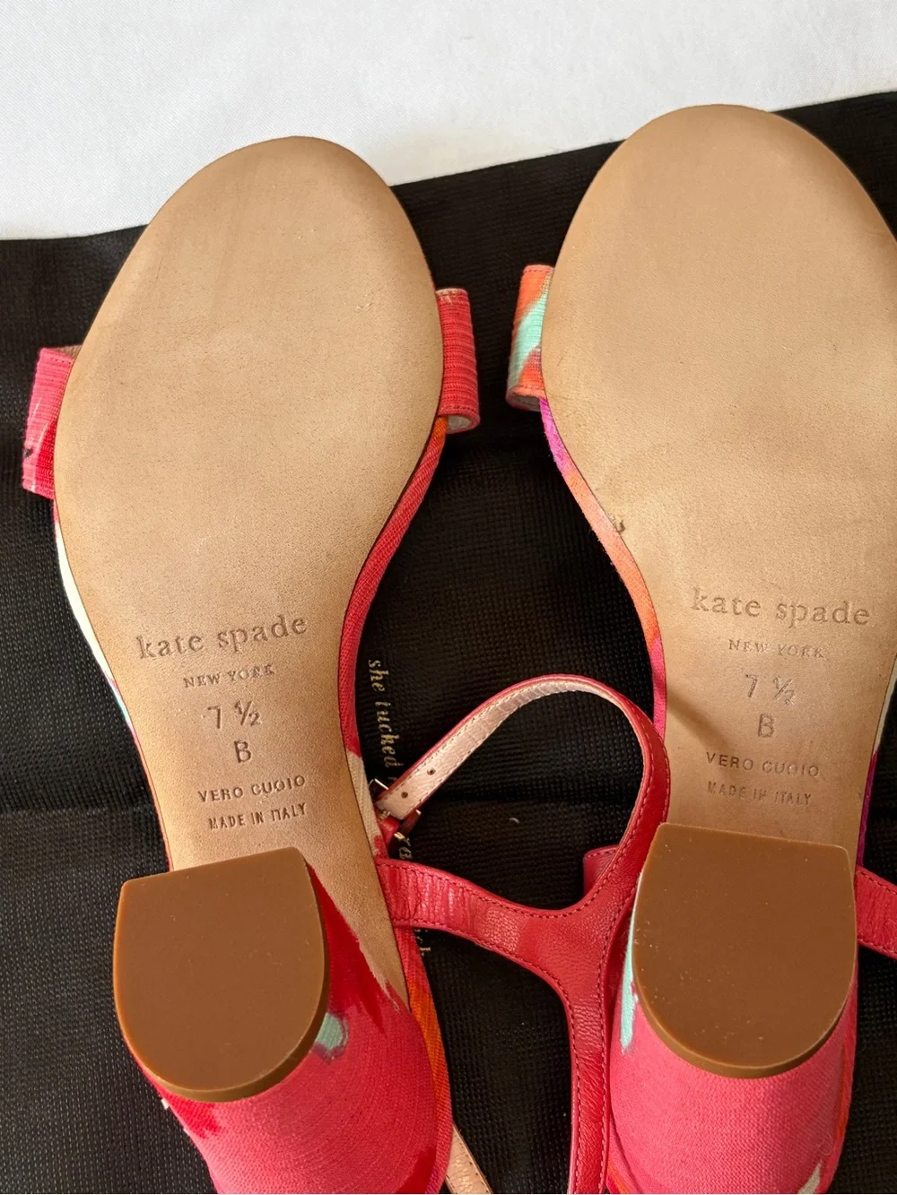 kate spade Pink Multicolor Jewel-Embellished Block Heel Sandals